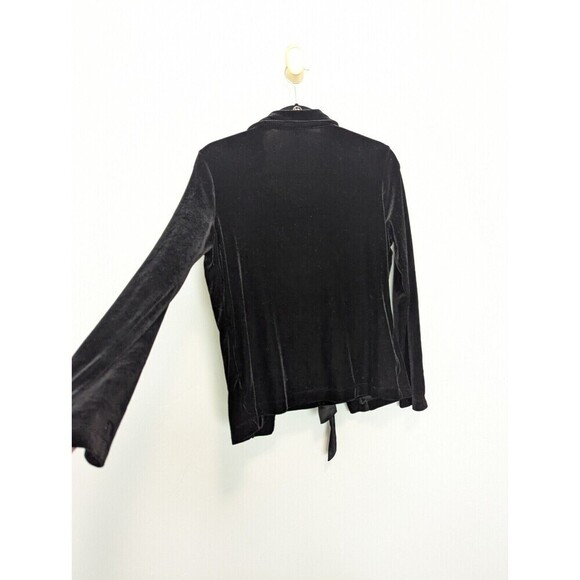 White Stag Jacket Set Womens Medium Black Velvet Lace Satin - Picture 7 of 12